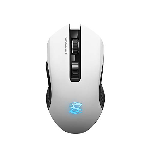 Sharkoon SGM3 - Ratón Gaming Óptico Inalámbrico, 6000 DPI, 7 Botones, Blanco