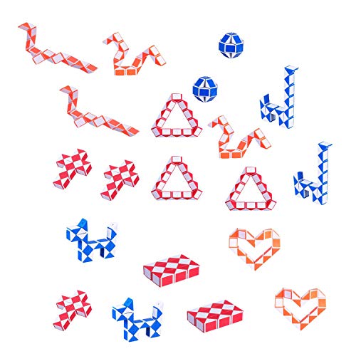 Shuny 20 Piezas de Mini Serpiente de Cubo de 24 Bloques,Mini Speed Cubes,Mini Puzzle Rompecabezas de Plástico Juguete,Snake Twist Puzzle Toys,Color Aleatorio Shuny 20 Piezas de Mini Serpiente de Cubo de 24 Bloques,Mini Speed Cubes,Mini Puzzle Rompecabezas de Plástico Juguete,Snake Twist Puzzle Toys,Color Aleatorio