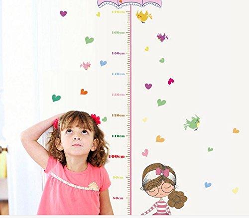 Skyllc® Preciosa niña del paraguas pegatinas altura Kinder ambiente decorativo de pared pegatinas de PVC de los niños Skyllc® Preciosa niña del paraguas pegatinas altura Kinder ambiente decorativo de pared pegatinas de PVC de los niños