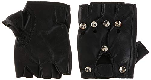 Smiffy's-22444 Guantes Punks, con Tachuelas, Color Negro, Tamaño único (22444) Smiffy's-22444 Guantes Punks, con Tachuelas, Color Negro, Tamaño único (22444)