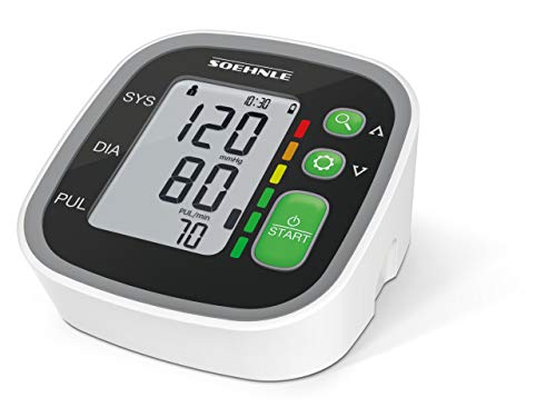 Soehnle Systo Monitor 300 - Tensiómetro de brazo, ritmo cardiaco, presión arterial, color blanco, 13,4 x 9 x 17cm