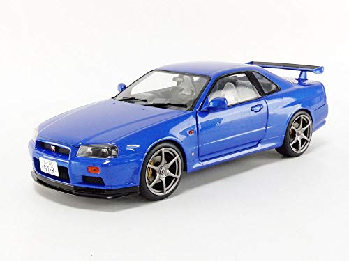 Solido Nissan R34 GTR 1999 421185690 - Coche de Modelo, cinc Fundido a presión, Escala 1:18, Color Azul
