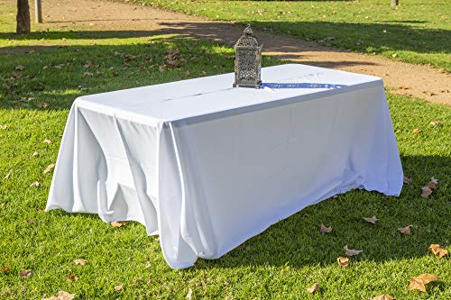 Solycarpa Mantel para Mesa Rectangular hasta el Suelo. Cubremesas rectangulares de Diferentes Medidas. Confección Propia. Fabricados en España con Tela Strech Color Blanco (Medida Mesa; 180x76x74)