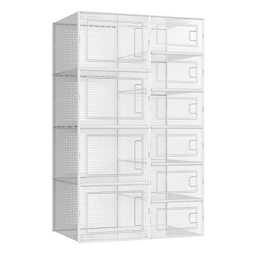 SONGMICS Cajas de Zapatos,Juego de 10 Organizadores de Zapatos con 6 Contenedores Pequeños y 4 Grandes, Apilables y Plegables para Zapatos de Diversos Tipos y Tamaños, Transparente LSP010W01 SONGMICS Cajas de Zapatos,Juego de 10 Organizadores de Zapatos con 6 Contenedores Pequeños y 4 Grandes, Apilables y Plegables para Zapatos de Diversos Tipos y Tamaños, Transparente LSP010W01