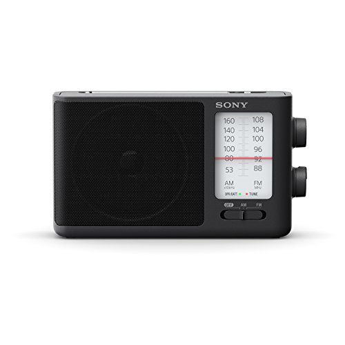Sony ICF506.CED - Radio portátil (FM/Am de sintonización analógica con Auriculares, asa de Transporte, Adaptador CA) Negro
