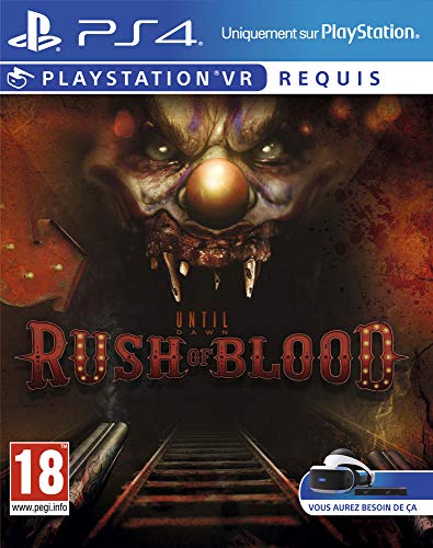 Sony Until Dawn: Rush of Blood VR, PS4 Básico PlayStation 4 Francés vídeo - Juego (PS4, PlayStation 4, Supervivencia / Horror, M (Maduro), Se requieren auriculares de realidad virtual (VR))