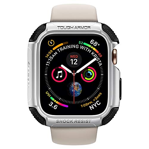 Spigen Tough Armor Compatible con Apple Watch Funda para 44 mm Series 6/SE/5/4 - Plateado Spigen Tough Armor Compatible con Apple Watch Funda para 44 mm Series 6/SE/5/4 - Plateado