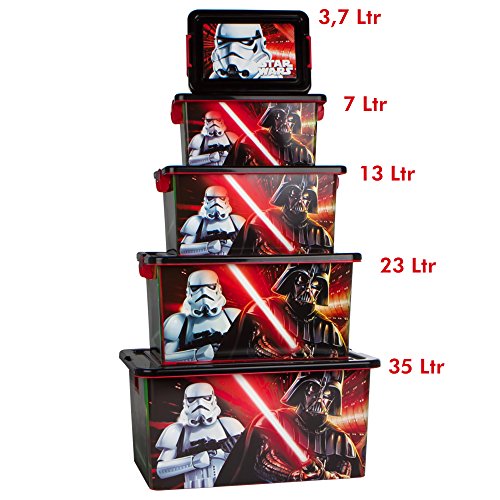 STAR WARS Lote 5 Cajas Ordenación 3,7 L / 7 L / 13 L / 23 L / 35 L STAR WARS Lote 5 Cajas Ordenación 3,7 L / 7 L / 13 L / 23 L / 35 L