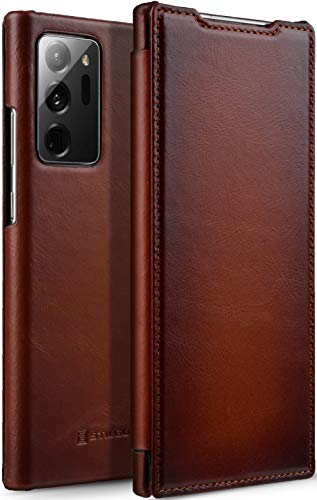 StilGut Funda Compatible con Samsung Galaxy Note 20 Ultra, Carcasa de Cuero Genuino y Abertura Lateral, coñac Antiguo StilGut Funda Compatible con Samsung Galaxy Note 20 Ultra, Carcasa de Cuero Genuino y Abertura Lateral, coñac Antiguo