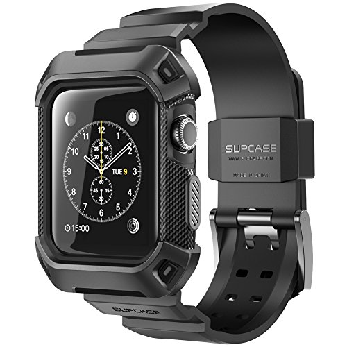 SupCase Funda Apple Watch 3 42mm [Unicorn Beetle Pro] Correa para Apple Watch 42 mm (Negro)