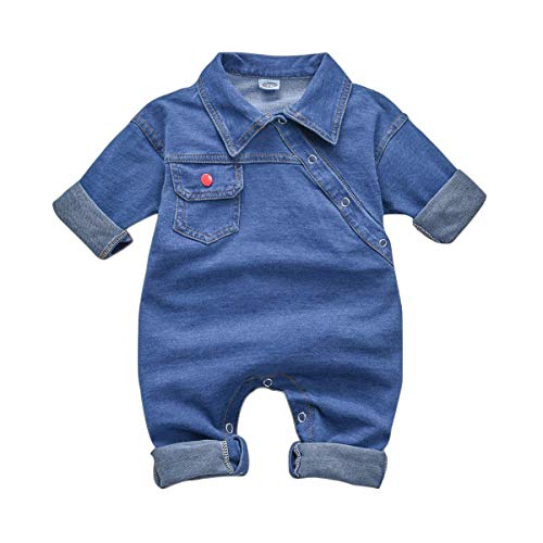 T TALENTBABY - Body para recién nacidos y niñas, estilo vaquero, unisex azul 70 cm(0-3 meses)