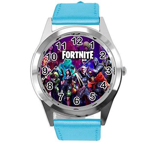TAPORT® - Reloj de piel azul para los fans de Fortnite, color azul