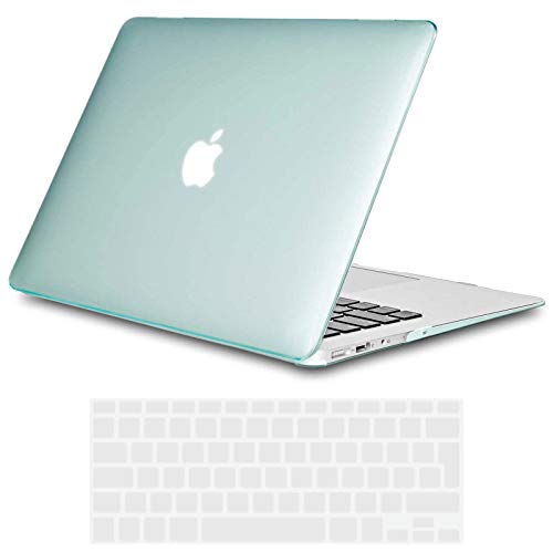 TECOOL Funda MacBook Air 13 Pulgadas (Versión: 2010-2017, Modelo: A1466 / A1369), Delgado Cubierta Plástico Dura Case Carcasa con Tapa del Teclado para MacBook Air 13.3 Pulgada - Cristal Verde