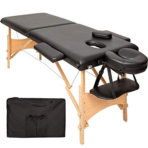 TecTake Camilla de masaje mesa de masaje banco 2 zonas plegable + bolsa - disponible en diferentes colores - (Negro | No. 401463) TecTake Camilla de masaje mesa de masaje banco 2 zonas plegable + bolsa - disponible en diferentes colores - (Negro | No. 401463)
