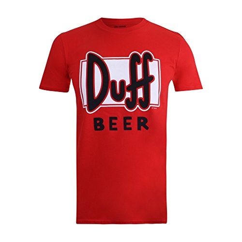 The Simpsons Duff Beer Camiseta, Rosso, S para Hombre