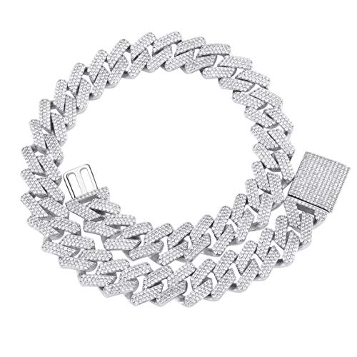 TOPGRILLZ Gargantilla de eslabones cubanos de Miami chapados en oro de 14 quilates, 20 mm, 6 veces chapado en oro de 14 quilates, con cierre de caja, estilo Hip Hop TOPGRILLZ Gargantilla de eslabones cubanos de Miami chapados en oro de 14 quilates, 20 mm, 6 veces chapado en oro de 14 quilates, con cierre de caja, estilo Hip Hop