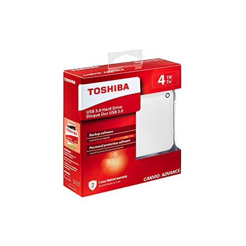 Toshiba Canvio Advance - Disco duro externo (4000 GB, 2.5", 2.0/3.0 (3.1 Gen 1), Blanco)