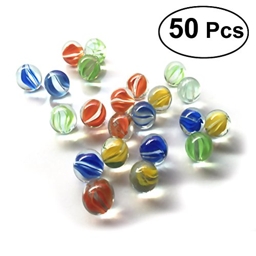 TOYMYTOY 50pcs 16MM Vidrio Modelado Colorido Perlas Bolas de Cristal para niños