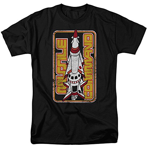 Trevco Atari - Camiseta para Adulto, diseño de misiles, Color Negro - Negro - X-Large Trevco Atari - Camiseta para Adulto, diseño de misiles, Color Negro - Negro - X-Large