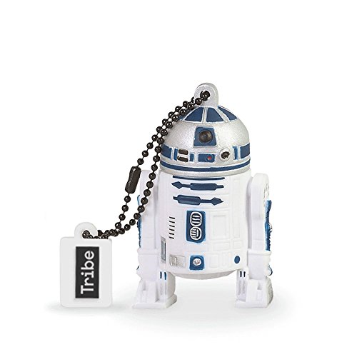 Tribe Disney Star Wars R2F2 - Memoria USB 2.0 de 16 GB Pendrive Flash Drive de goma con llavero, color blanco
