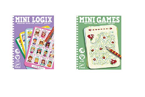 UDC Djeco-Lot de 2 Juegos de Cartas 1 Mini logix Find Me y 1 Mini Juegos llabyrinths ...