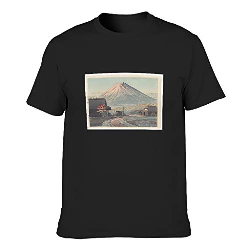 Ukiyo-e Fuji Berg – Camiseta de algodón para hombre, estilo vintage japonés personalizado negro XXXXL