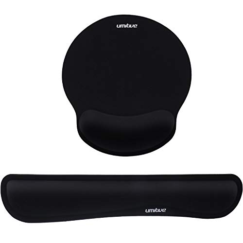 Umitive Alfombrilla Ratón Ergonómica and Reposamuñecas para Teclado, Espuma de Memoria Apoyo Muñeca para Ordenador, Notebook, Laptop (Negro) Umitive Alfombrilla Ratón Ergonómica and Reposamuñecas para Teclado, Espuma de Memoria Apoyo Muñeca para Ordenador, Notebook, Laptop (Negro)