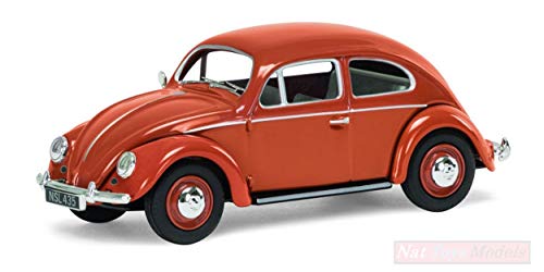 Vanguards VA01207 VW Beetle Coral Oval Rear Window Saloon 1:43 Die Cast Model Compatible con