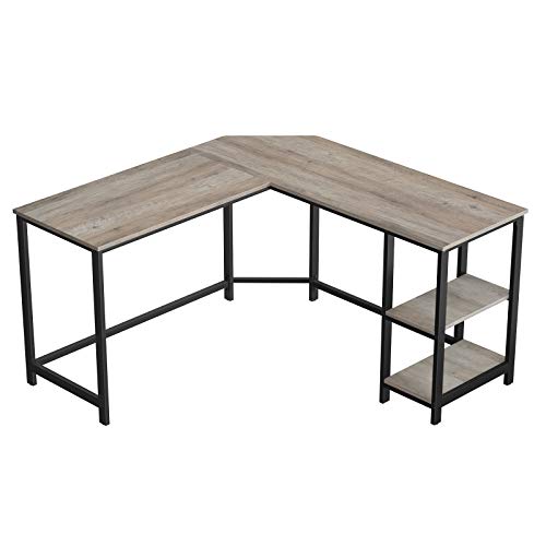 VASAGLE Escritorio Industrial, Mesa de Ordenador en Forma de L, Escritorio de Estudio en Esquina, con Estante para Oficina en Casa, Ahorra de Espacio, Fácil de Montar, Greige y Negro LWD72MB VASAGLE Escritorio Industrial, Mesa de Ordenador en Forma de L, Escritorio de Estudio en Esquina, con Estante para Oficina en Casa, Ahorra de Espacio, Fácil de Montar, Greige y Negro LWD72MB