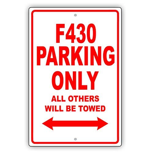 VinMea Ferrari F430 Señal de Aluminio para Garaje con Texto en inglés Parking Only All Others Will Be Towed Ridiculous, 25,4 x 35,5 cm