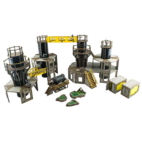 War World Gaming Industry of War Complejo Grande de Refinería - Prepintada – 28mm Terreno Miniatura Tablero Wargame Escenario Juego Batalla Plataforma Industrial Seguimiento Envío War World Gaming Industry of War Complejo Grande de Refinería - Prepintada – 28mm Terreno Miniatura Tablero Wargame Escenario Juego Batalla Plataforma Industrial Seguimiento Envío