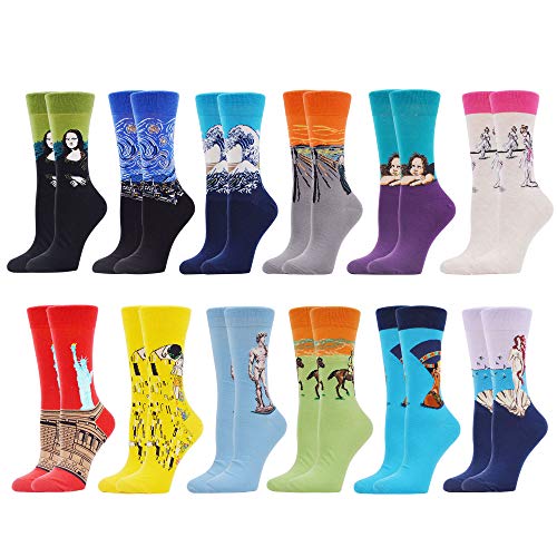 WeciBor Calcetines Estampados de las Mujeres, Mujeres Ocasionales Calcetines Divertidos Impresos de Algodón de Pintura Famosa de Arte Calcetines, Calcetines de Colores de moda (ES062-74) WeciBor Calcetines Estampados de las Mujeres, Mujeres Ocasionales Calcetines Divertidos Impresos de Algodón de Pintura Famosa de Arte Calcetines, Calcetines de Colores de moda (ES062-74)