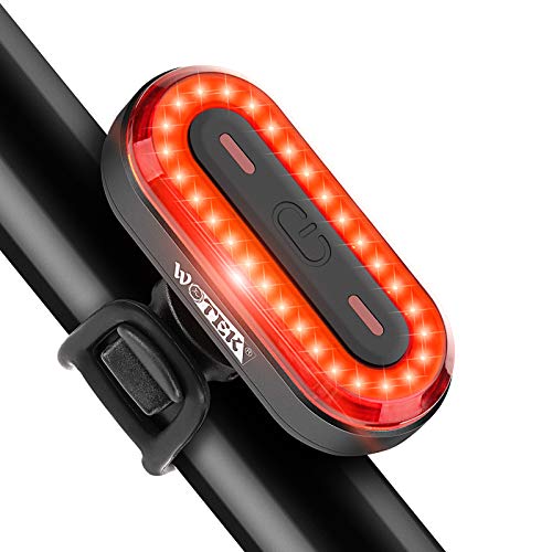 WOTEK Luz Trasera Bicicleta USB, Luz Bicicleta Trasera con Recargable USB, 6 Modos de Iluminación, Luz Bici LED de 400mA, Accesorios Bicicleta para Ciclismo, Carretera y Montaña