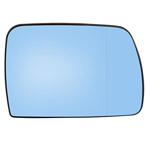 X AUTOHAUX Coche Derecho Lado Espejo Vidrio con Respaldo Placa Calentado Azul Teñido