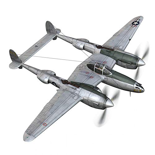 X-Toy Military Fighter Puzzle Model Kits, 1/72 Scale P-38L-5-L0 Lightning Fighting USA Modelo De Plástico, 6.3 Pulgadas X 8.7 Pulgadas