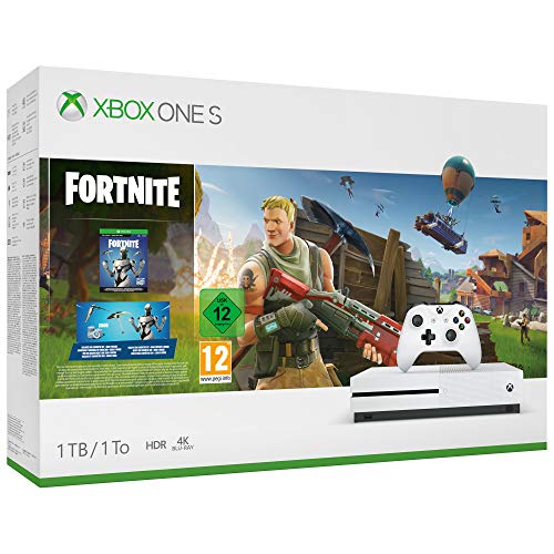 Xbox One S - Consola de 1 TB, Color Blanco + Fortnite Xbox One S - Consola de 1 TB, Color Blanco + Fortnite
