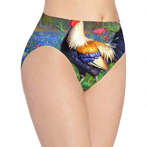 XCNGG Bragas Ropa Interior de Mujer 3D Print Soft Women's Underwear, Nature Cock Colors Fashion Flirty Lady'S Panties Briefs Small
