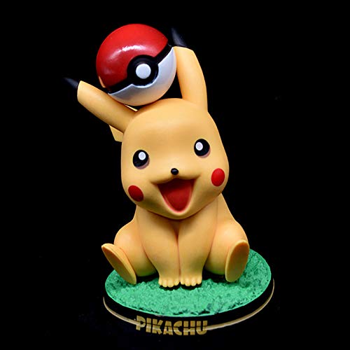 XINFA Figura de Monstruos de Bolsillo Versión Premium Pokémon Pokémon Pokémon Pikachu Escena decoración de Pastel de Coche Hecha a Mano