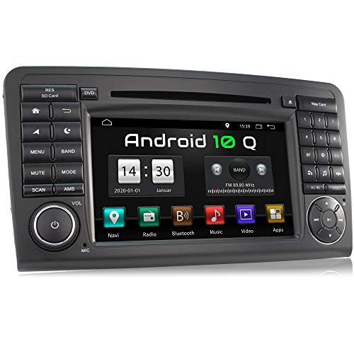XOMAX XM-09ZA-L9 Radio de Coche con Android 10 Adecuado para Mercedes W164 I 4Core, 2GB RAM, 32GB ROM I GPS I Soporte WiFi, 3G, 4G, Dab+, OBD2 I Bluetooth I 7" Pantalla Táctil I DVD, CD, USB, SD, RDS
