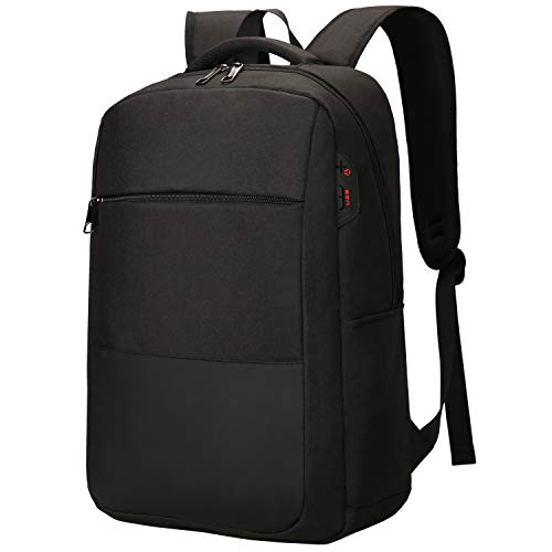 XQXA Mochila de Viaje para Ordenador portátil con Puerto de Carga USB y Puerto para Auriculares, Mochila para Estudiantes de Colegio y Universidad, Compatible con portátil de 15,6 Pulgadas