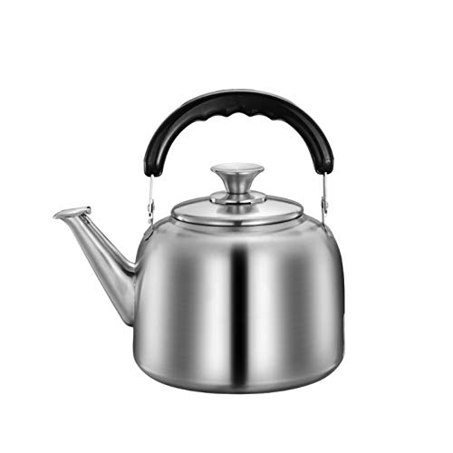 XYJNN Tetera silbadora-hervidor de Agua Kettle-Tetera a Hervidor De Cocina Tradicional con Silbato Y Plata En Varios Tamaños Y Capacidades (Color : Silver, Size : 7L)