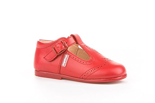 Zapatos Pepitos para niños Todo Piel mod.507. Calzado infantil Made in Spain, Garantia de calidad. (27, Rojo)
