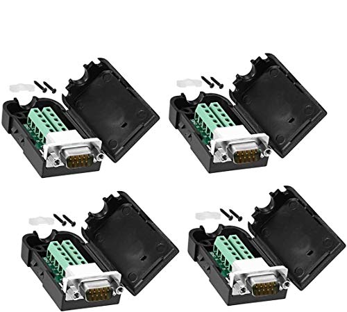 ZHITING 4 Piezas DB9 sin Soldadura RS232 D-Sub Serie a Puerto de 9 Pines Terminal Macho Adaptador Conector Placa de conexión (con Tuerca) ZHITING 4 Piezas DB9 sin Soldadura RS232 D-Sub Serie a Puerto de 9 Pines Terminal Macho Adaptador Conector Placa de conexión (con Tuerca)