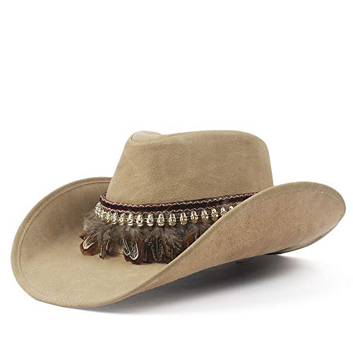 Z.L.FFZL Sombrero de Mujer 2018 Nueva Oeste del Sombrero de Vaquero de Moda de Cuero de imitación de Metal Pistola decoración Sombrero Occidental Hombres Mujeres Ca Sombrero de Vaquero Her