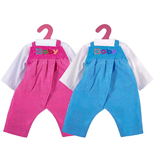 ZOEON Ropa de Muñecas para New Born Baby Doll, Blusas y Pantalones con Peto para 18 " Muñecas (40-45 cm), Conjunto de 2