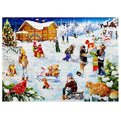 1000 Piezas Puzzle de Navidad, 70x50cm| Piezas de Rompecabezas Resistentes y de Premium| Actividad Divertida, Desafiante y Educativa, Regalo Cumpleaños Navidad para Niños Adultos.