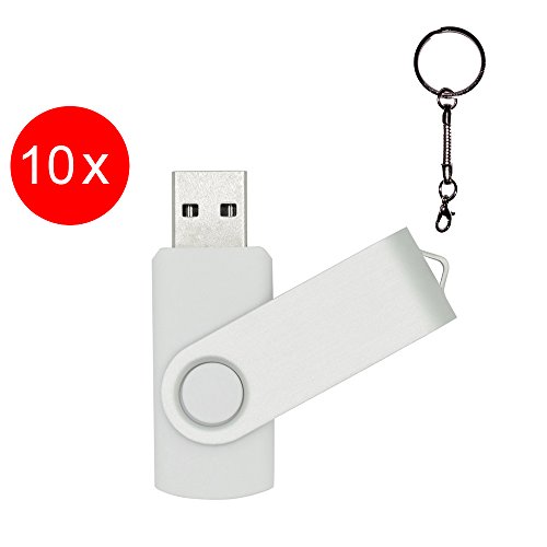 10pcs giratorio USB 2.0 Flash Drive Memory Stick pulgar u disco de almacenamiento plegable regalo blanco 4 GB