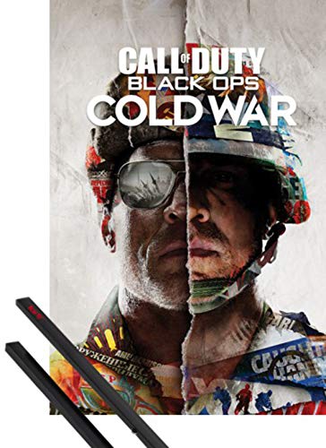 1art1 Call of Duty Póster (91x61 cm) Black Ops Cold War Split Y 1 Lote De 2 Varillas Negras