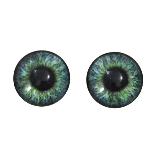 20 mm Azul Verde Cristal ojos par para fabricación de joyería, Art, Esculturas, colgantes, Cosplay, accesorios de muñecas, taxidermia, y más