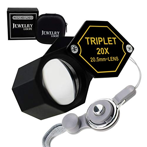 20x Aumentos 20.5mm Joyero Gema Lupa Triplete Lente Lupa Joyería Vidrio óptico